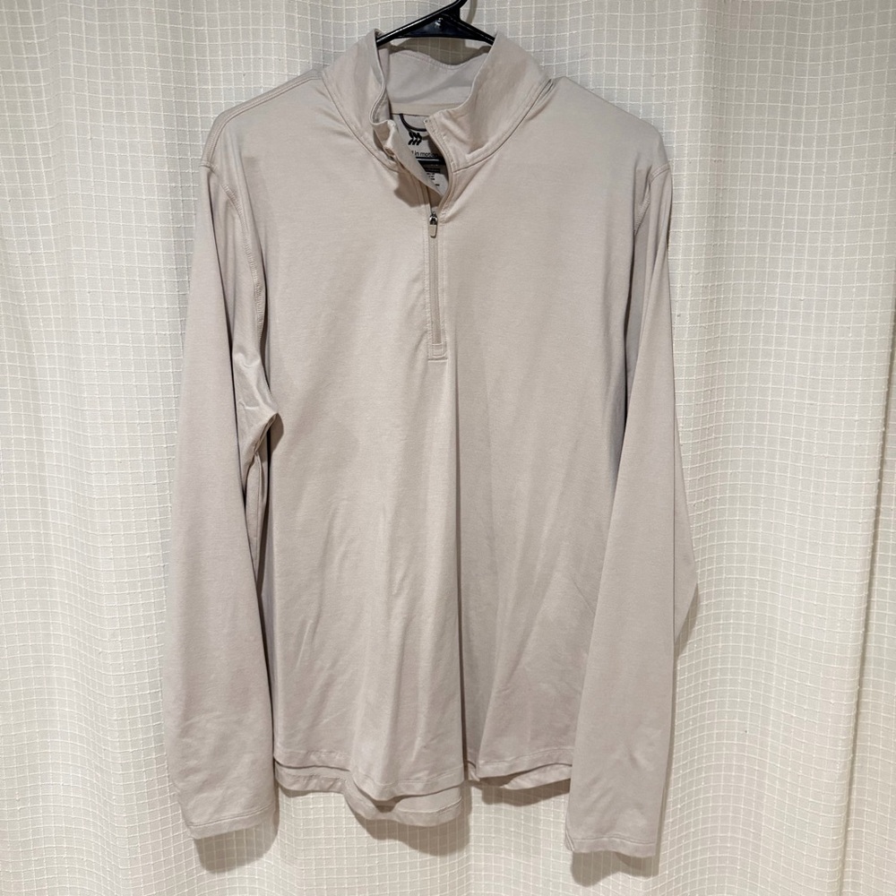 all in motion Men's Light Beige Quarter-Zip Performance Top
